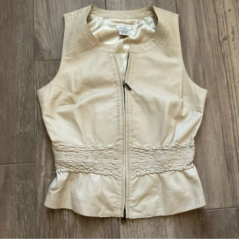 Cache Vintage Cream Lamb Leather Vest - Picture 3 of 7